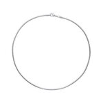 Collier rigide 42 cm maille omega ronde 2mm argent