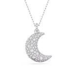 Collier - swarovski - pendentif luna - cristal blanc - 46 cm - femme