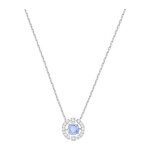 Collier - swarovski - 5279425 - mtal rhodi - pendentif cercle - cristaux blancs et bleus