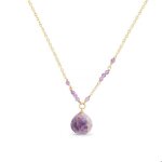 Collier - zoqoyi - alliage plaqu� or jaune 18 carats - am�thyste - taille unique - violet
