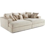 Collins - canap droit 4 places avec double mridienne - assise profonde - velours ctel grosses ctes ...