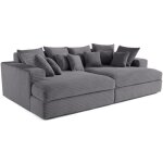 Collins - canap droit 4 places avec double mridienne - assise profonde - velours ctel grosses ctes ...