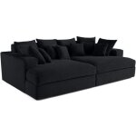 Collins - canap droit 4 places avec double mridienne - assise profonde - velours ctel grosses ctes ...