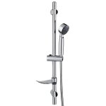 Colonne barre de douche chromee fixation reglable 70 cm douchette 1 jet mobile
