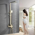 Colonne de douche avec mitigeur mcanique dore systme de douche mural hauteur rglable3 modes de douche ...