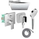 Colonne de douche encastr�e m�canique hansgrohe vernis shape douche de t�te crometta flexible m�taflex ...