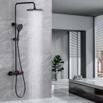 Colonne de douche ensemble de douche thermostatique avec robinet kit set de douche avec douchette 3 jets ...