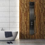Colonne de douche - homewell - yipeema - acier inoxydable noir - 5 modes - h: 140 cm