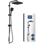 Colonne de douche avec inverseur manuel - economie deau - grohe vitalio comfort 250 - noir mat - 266982431 ...