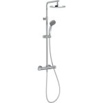 Colonne de douche - jacob delafon - thermostatique simone - pomme de tte ronde 20 cm - douchette 4 jets ...