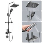 Colonne de douche kilisky - douchette  main rglable - robinet de salle de bain - 4 fonctions - commutation ...