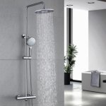 Colonne de douche avec mitigeur thermostatique ensemble de douche en laiton chrom�e hauteur r�glable ...