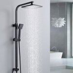 Colonne de douche noir sans robinet ensemble de douche avec douchette � main syst�me de douche haut r�glable ...