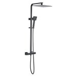 Colonne de douche oceanic - mitigeur thermostatique - pomme haute carre 30x30 cm - noir mat
