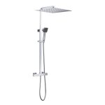 Colonne de douche oceanic - mitigeur thermostatique - pomme haute carre 40x40 cm - chrome