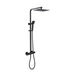 Colonne de douche oceanic - mitigeur thermostatique - pomme haute rectangle 30x20 cm - noir mat