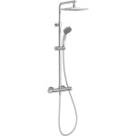 Colonne de douche thermostatique - jacob delafon - colette - pomme de tte carre 20 cm - douchette 4 ...