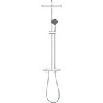 Grohe - quickfix colonne de douche thermostatique xxl cube 250 + douchette 2 jets chrome (26696022)