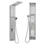 Panneau de douche - uisebrt - colonne acier - 5 fonctions - mitigeur thermostatique - chromé Panneau de douche - uisebrt - colonne acier - 5 fonctions - mitigeur thermostatique - chromé