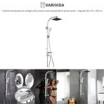Colonne de douche varivida en alliage daluminium avec douchette et porte - savon - argent� 20 x 47 x ...