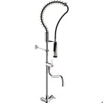 Colonne de pr�lavage m�langeur monotrou - presto chef - presto - avec douchette et bec de remplissage ...