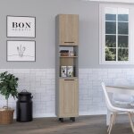 Colonne de rangement pour la cuisine hasselt avec deux armoires de rangement et tagres intrieures ...