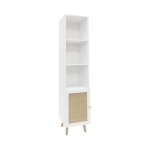Colonne de rangement pour salle de bain - sweeek - bohème - blanc - aspect bois - vintage Colonne de rangement pour salle de bain - sweeek - bohème - blanc - aspect bois - vintage