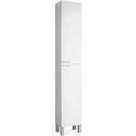 Colonne salle de bain avec 2 portes coloris blanc brillant - 30 cm (longueur) x 182 cm (hauteur) x 25 ...