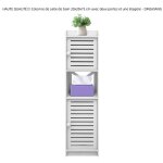 Colonne de salle de bain blanc 20x20x75 cm avec deux portes et une étagère - quiienclee Colonne de salle de bain blanc 20x20x75 cm avec deux portes et une étagère - quiienclee