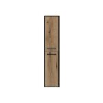 Colonne de salle de bain coloris chne rustique et noir - longueur 30 x profondeur 25 x hauteur 140 cm ...