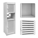 Colonne de salle de bain homewell - blanc - 20x20x75 cm - design contemporain - porte - laqu�