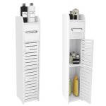 Colonne de salle de bain huole - blanc - espace de stockage important 17 * 15 * 78cm