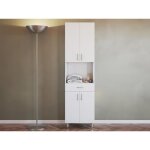 Colonne de salle de bain sur pied - 180 cm - blanc - minela