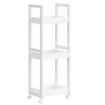 Colonne de salle de bain - songmics - sur roulettes - bambou - gain de place - 20 x 30 x 80 cm - blanc ...
