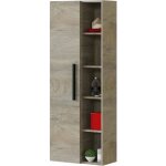 Colonne salle de bain suspendue avec 1 porte coloris alaska chne  n?uds - hauteur 135 x longueur 51 ...