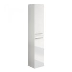 Colonne salle de bain suspendue avec 2 portes coloris blanc laqu - longueur 150 x profondeur 30 x hauteur ...