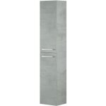 Colonne salle de bain suspendue avec 2 portes dcor bton - 150 x 30 x 25 cm
