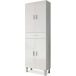 Colonne salle de bain suspendue avec 4 portes coloris blanc brillant - 182 x 60 x 29 cm