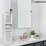 Colonne de salle de bain varivida - 2 portes - blanc - plastique - r�sine - 190cm