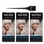 Coloration - syoss - cool blonds 12 - 59 - blond platine - effet anti - jaunissement - lot de 3