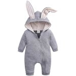 Combinaison bb barboteuse  manche longue grenouillre automne hiver pyjama lapin - gris - mixte - ...