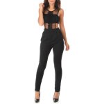 Combinaison pantalon cut - out � dentelle et broderie en haut. pr�sence dun bandeau int�gr� avec coques ...