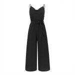 Combinaison femme à bretelles sans manches jumpsuit Élégant pantalon loose avec ceinture couleur unie ... Combinaison femme à bretelles sans manches jumpsuit Élégant pantalon loose avec ceinture couleur unie ...