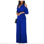 Combinaison femme chic pour soire combishorts manche courte col en v jumpsuit et slim pantalon taille ...