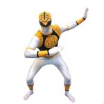 Combinaison intgrale power rangers - morphsuits - blanc - adulte - lycra respirant tirable