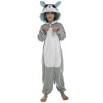 Combinaison loup enfant - polyester - gris - int�rieur - capuche et queue de loup - mixte - a partir ...