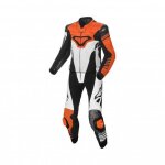 Combinaison moto de pluie macna tracktix 2pc - orange / blanc / noir