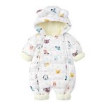 Combinaison de neige bb polaire barboteuse  capuche hiver manteau tenues - marque - blanc - mixte