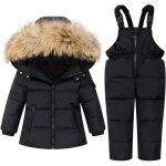 Combinaison de neige garon fille veste de ski et pantalon  bretelles hiver ensemble de doudoune pour ...