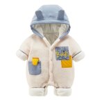Combinaison de neige matelasse  capuche pour bb - garon - bleu - 0 - 18 mois